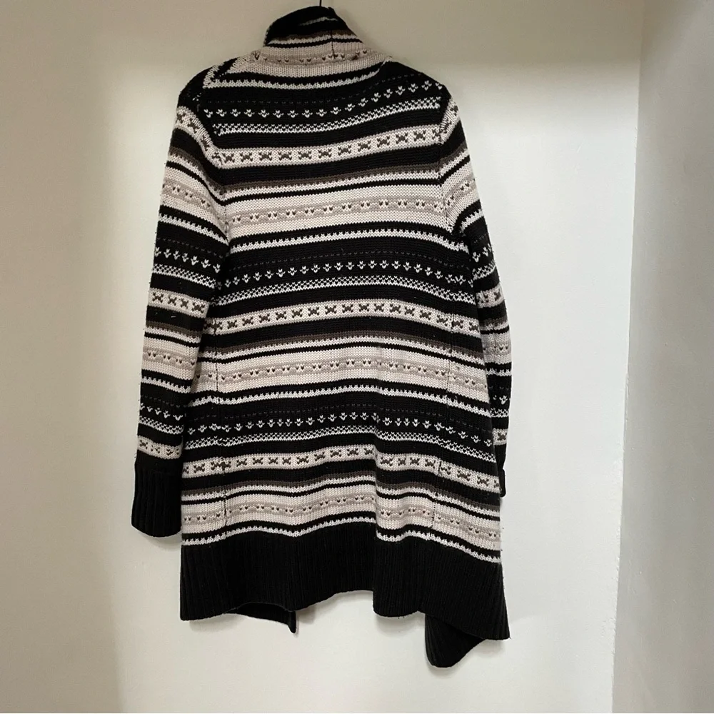Alice + Olivia Western Fair Isle Chunky cardigan sweater medium $298 100% Wool